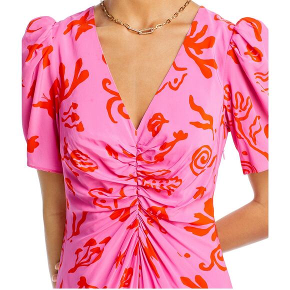 Rhode Maci Pink Botanical Pink Dress Size 4 NWT - Picture 8 of 9